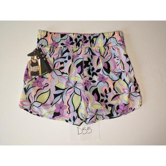 Avia Layered Shorts Size Small Floral Pink NWT -0523D55 - Picture 2 of 2